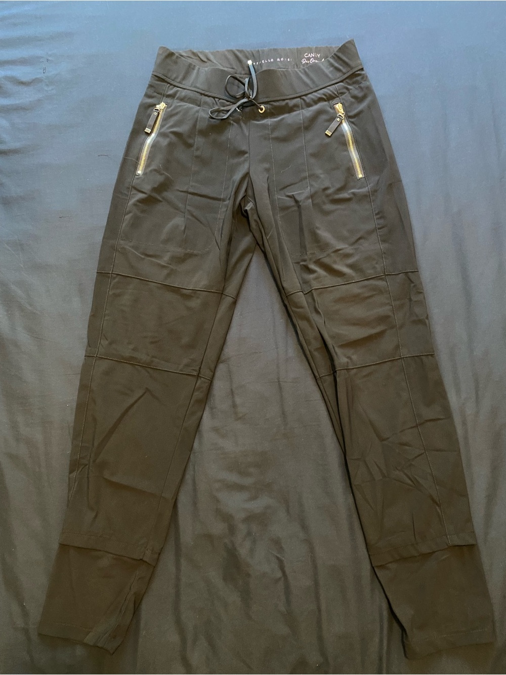 RAFFAELLO ROSSI Black Slim Jogger Pants with silver Zippers